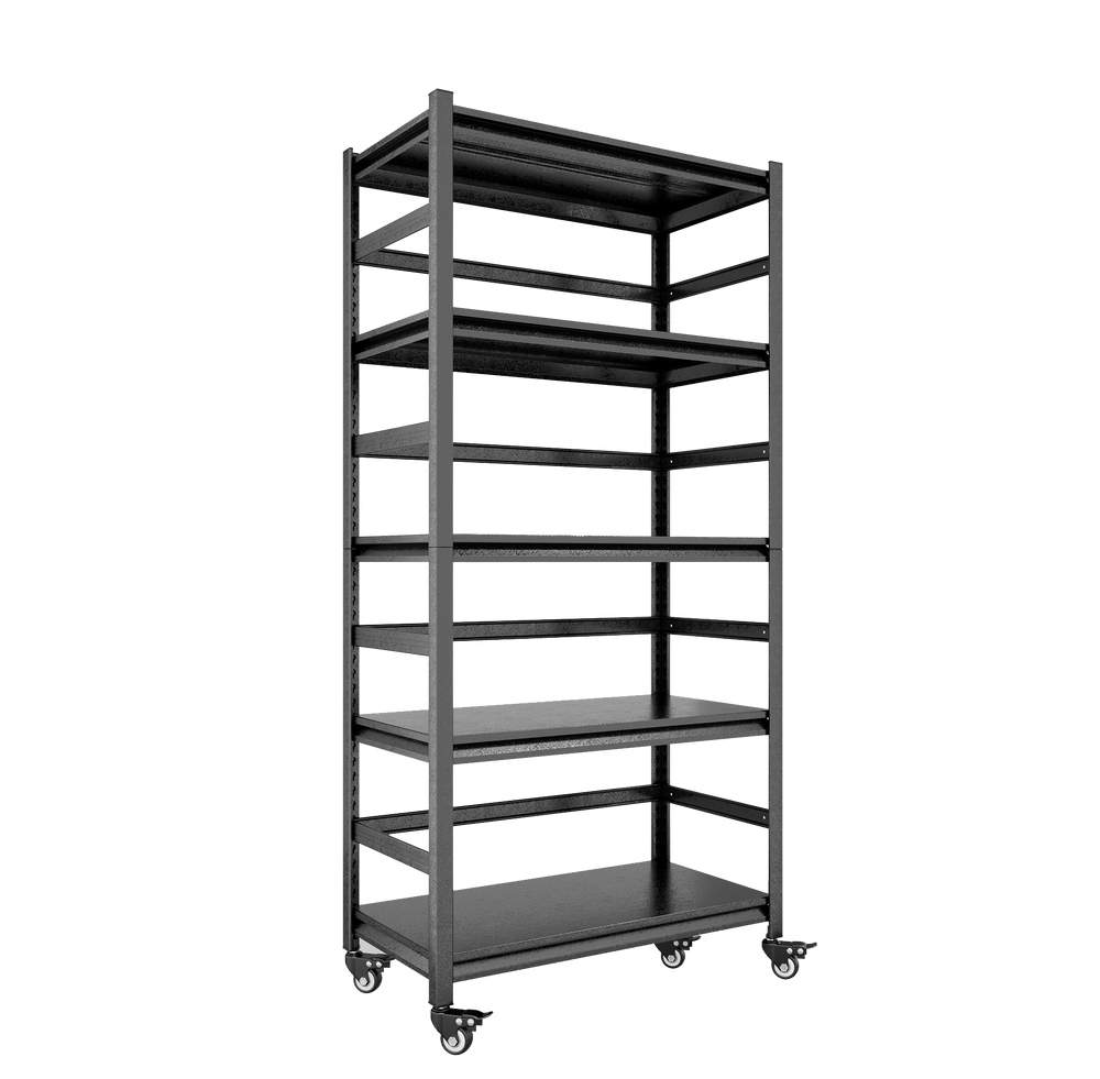 Sturdy Rolling 5-Tier Metal Shelving Unit - Perfect for Kitchen & Garage