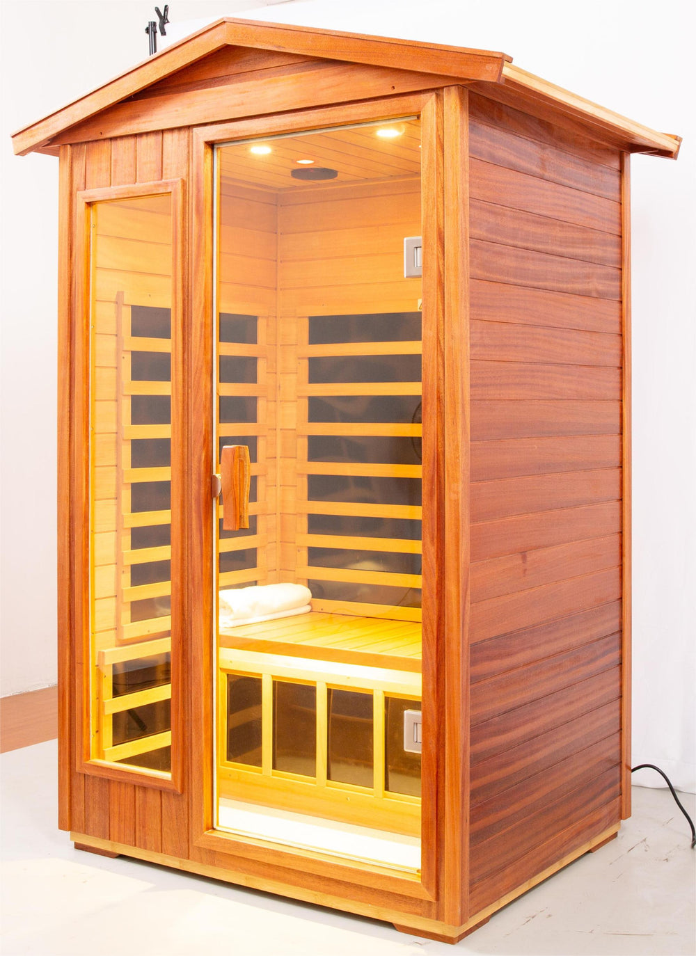 Cozy Khaya Wood Duo Outdoor Sauna