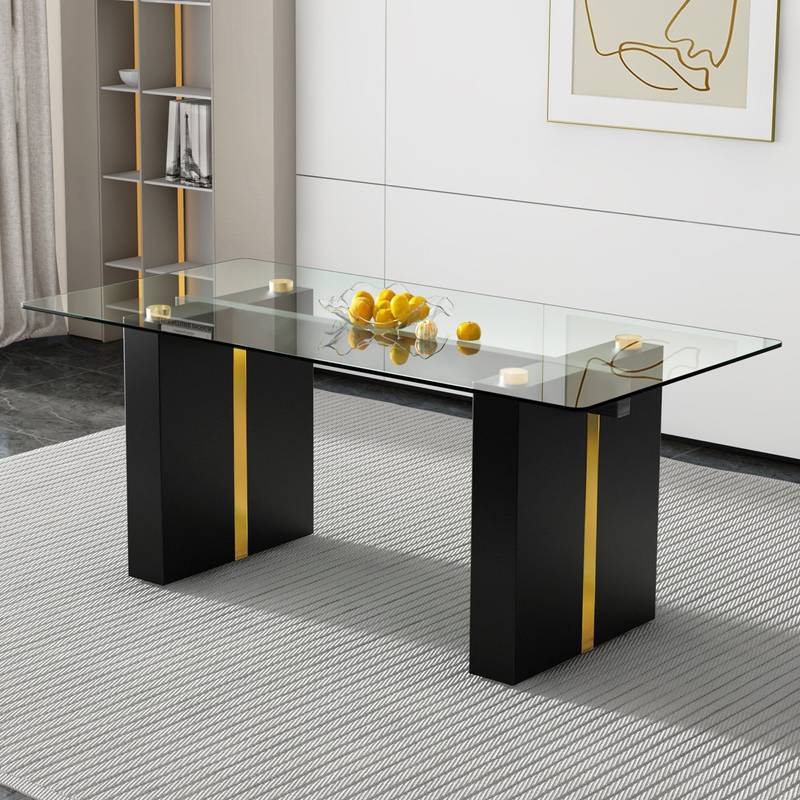 Spacious Modern Glass Dining Table