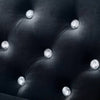 Luxurious Black Velvet Jewel Button Sofa with Pillows