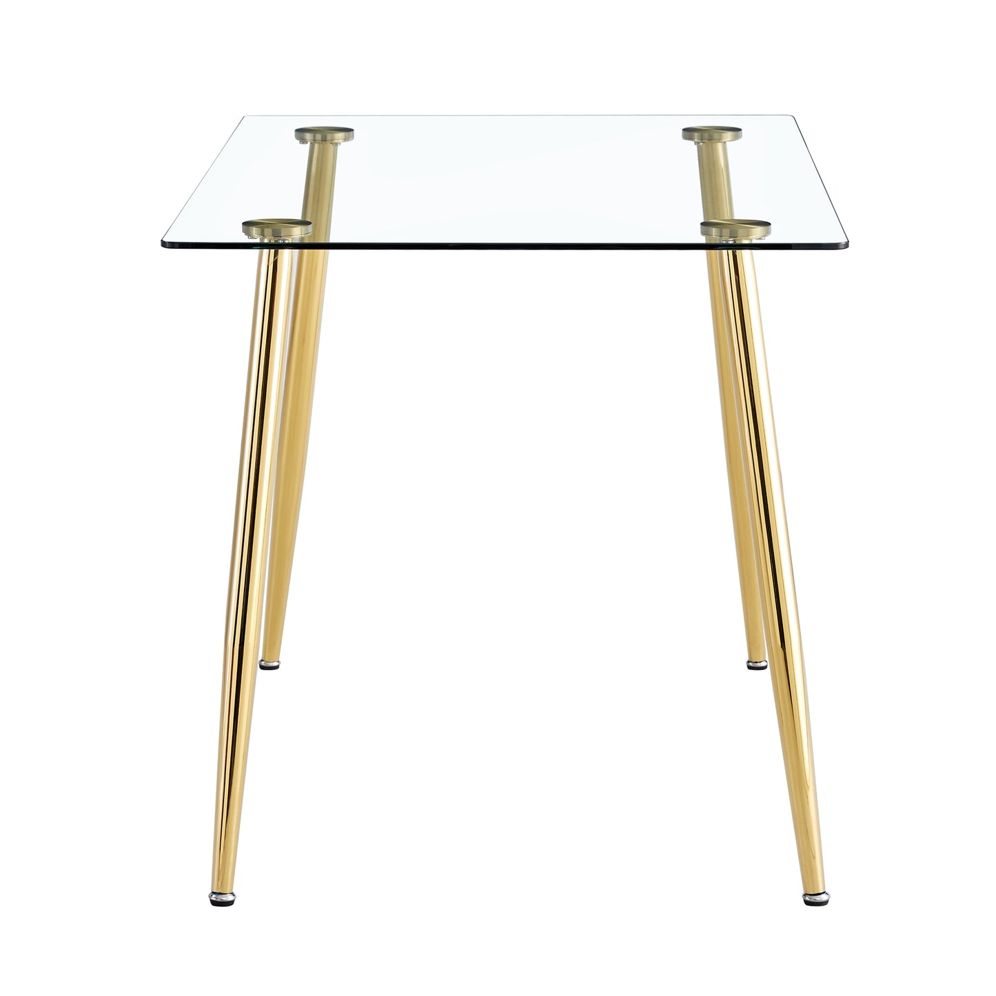 Sleek Glass Dining Table with Gold Legs