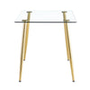 Sleek Glass Dining Table with Gold Legs