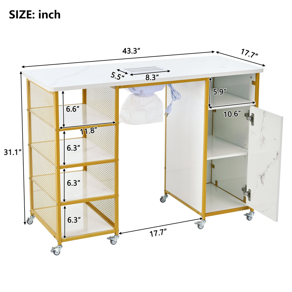 Chic Nail Table with Smart Vent & Cozy Cushion