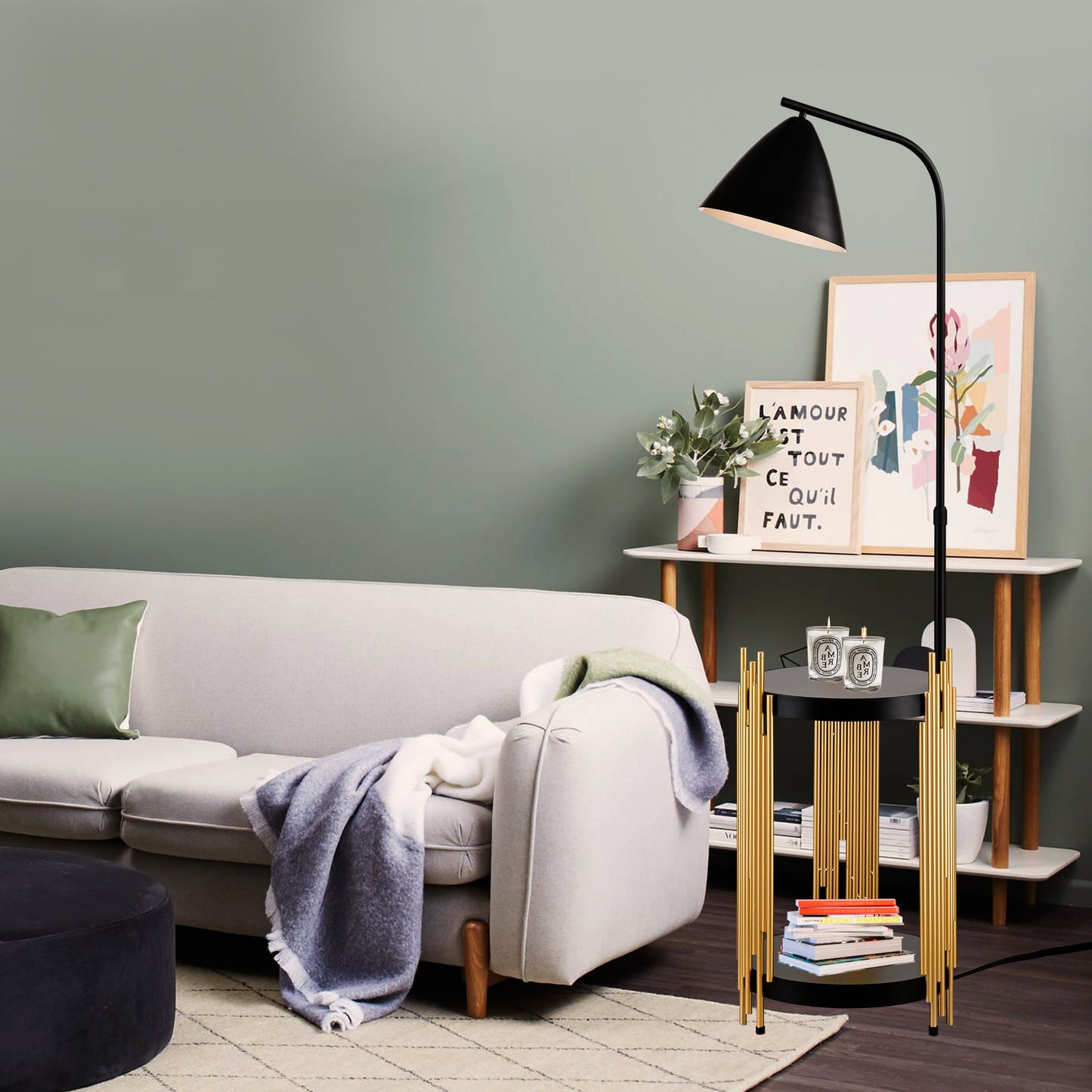 Chic Floor Lamp with Industrial Charm