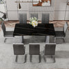 Sleek Black Marble Dining Table