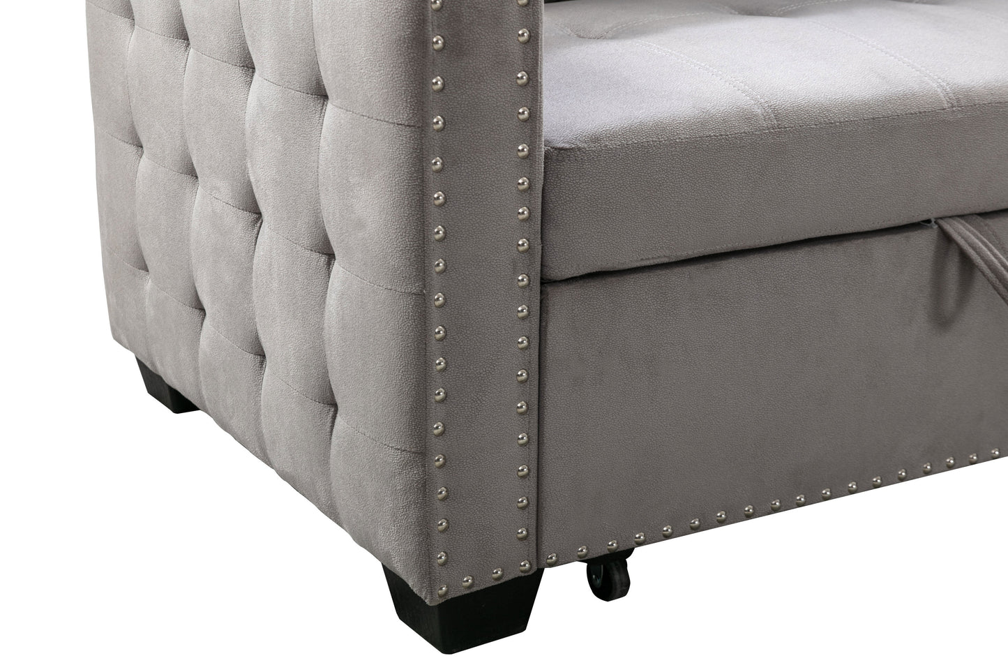 Cozy Velvet Reversible Sofa with Storage