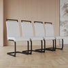 Chic White Faux Leather Dining Chairs - Set of Four