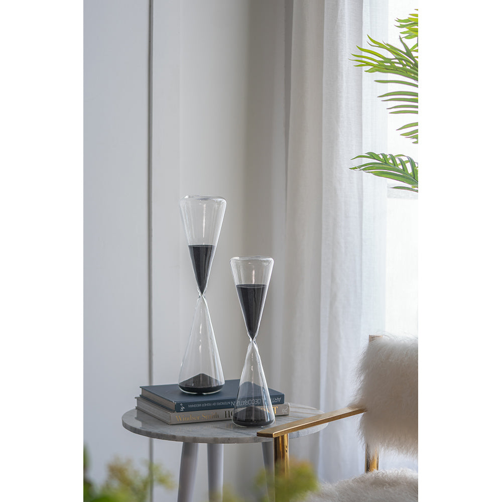 Sleek Black Sand Hourglass