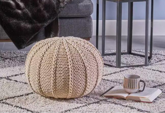 Cozy Knit Pouf