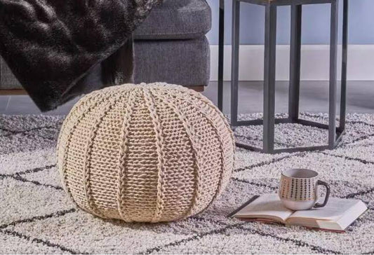 Cozy Knit Pouf