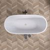 Dreamy Oval Soaking Tub - Free-Standing Design with Pop-Up Drain