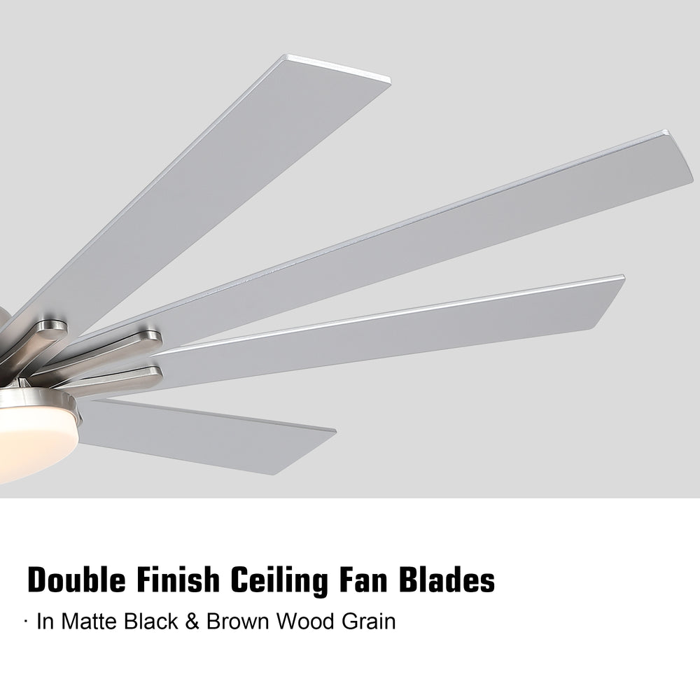 Smart Brushed Nickel Ceiling Fan with Remote Control