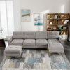 Cozy L-Shaped Sectional Sofa with Movable Ottoman - Light Grey