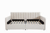 Ivory Velvet Flora Daybed with Storage Drawers