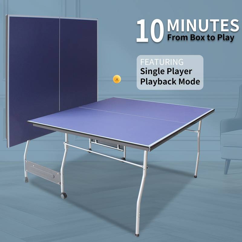 Easy Set-Up Ping Pong Table - Foldable & Portable Game for Indoors and Outdoors