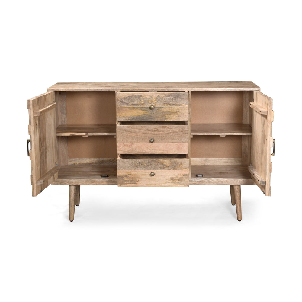 Chic 3-Drawer Sideboard with Trendy Doors