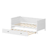 Space-Saving White Twin Daybed with Trundle for Kids & Teens