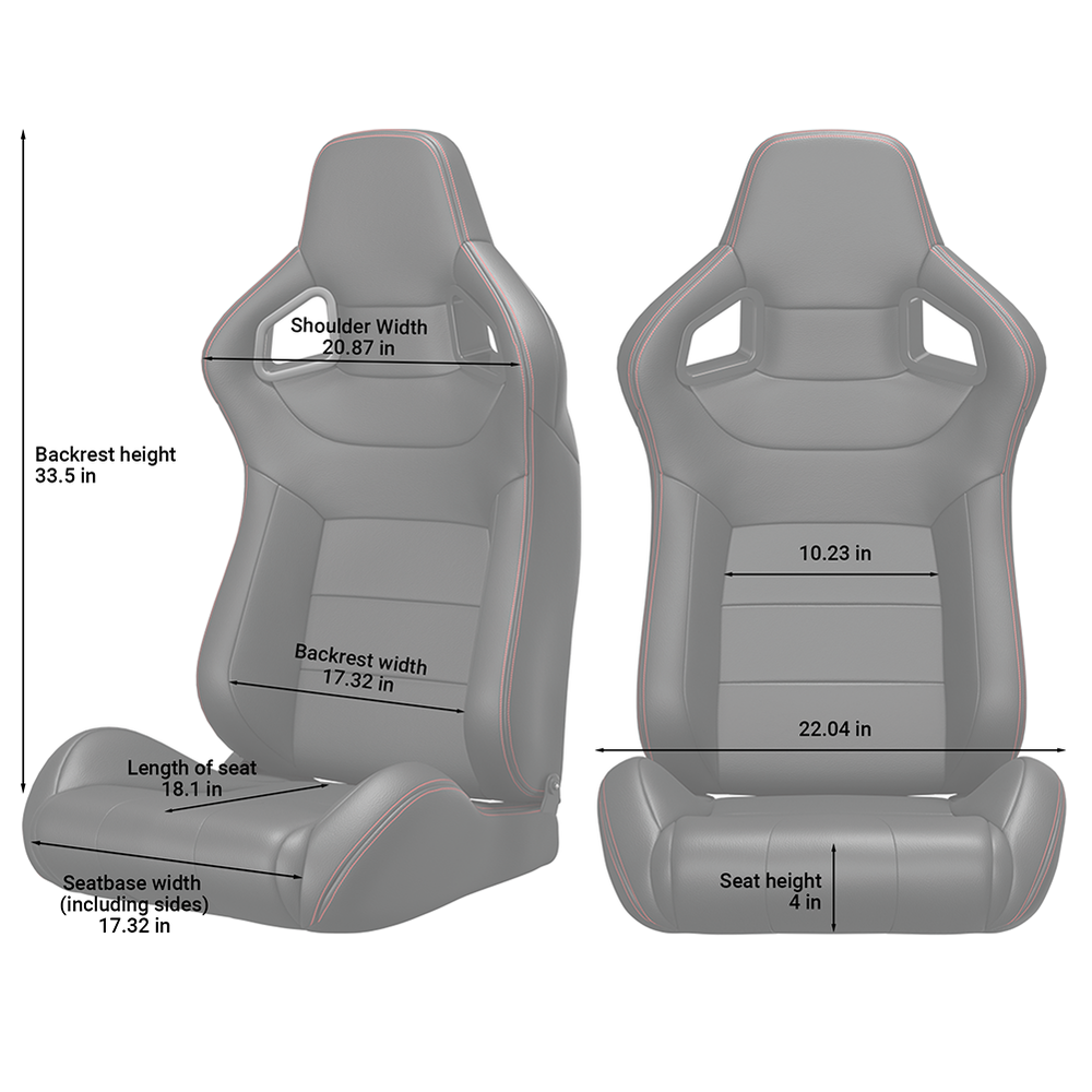 Dynamic Racing Seat Duo with Red Stitching