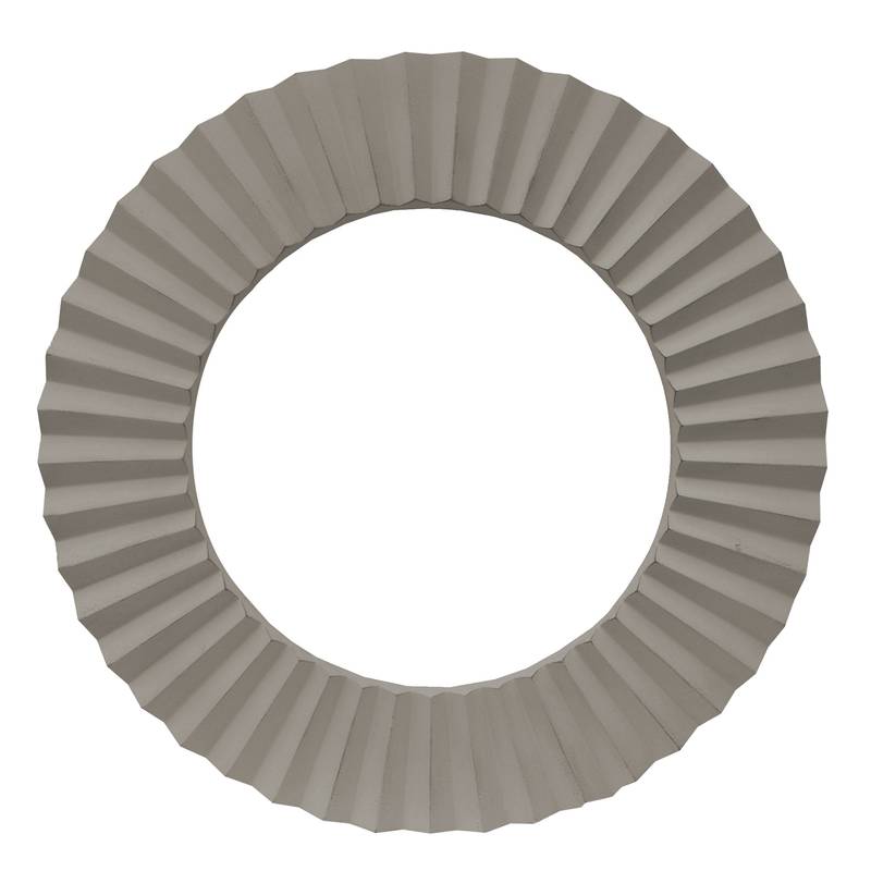 Chic Gray Beveled Floating Mirror with Corrugated Frame