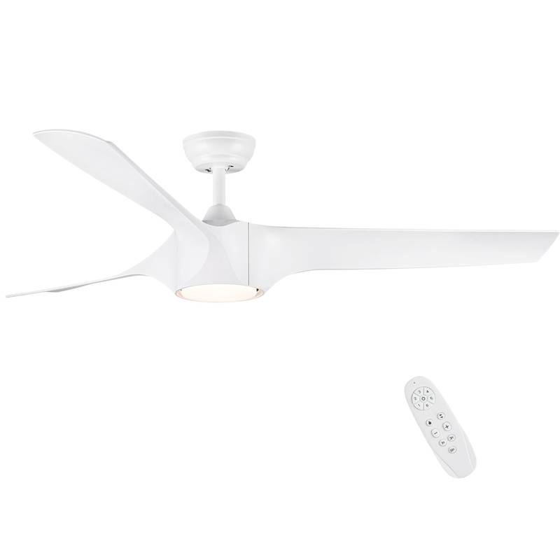 Sleek LED Ceiling Fan with White Blades