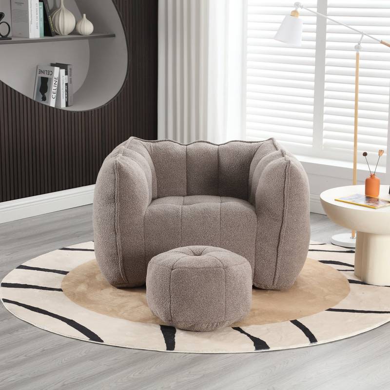 Cozy Foam Bean Bag Chair & Footstool