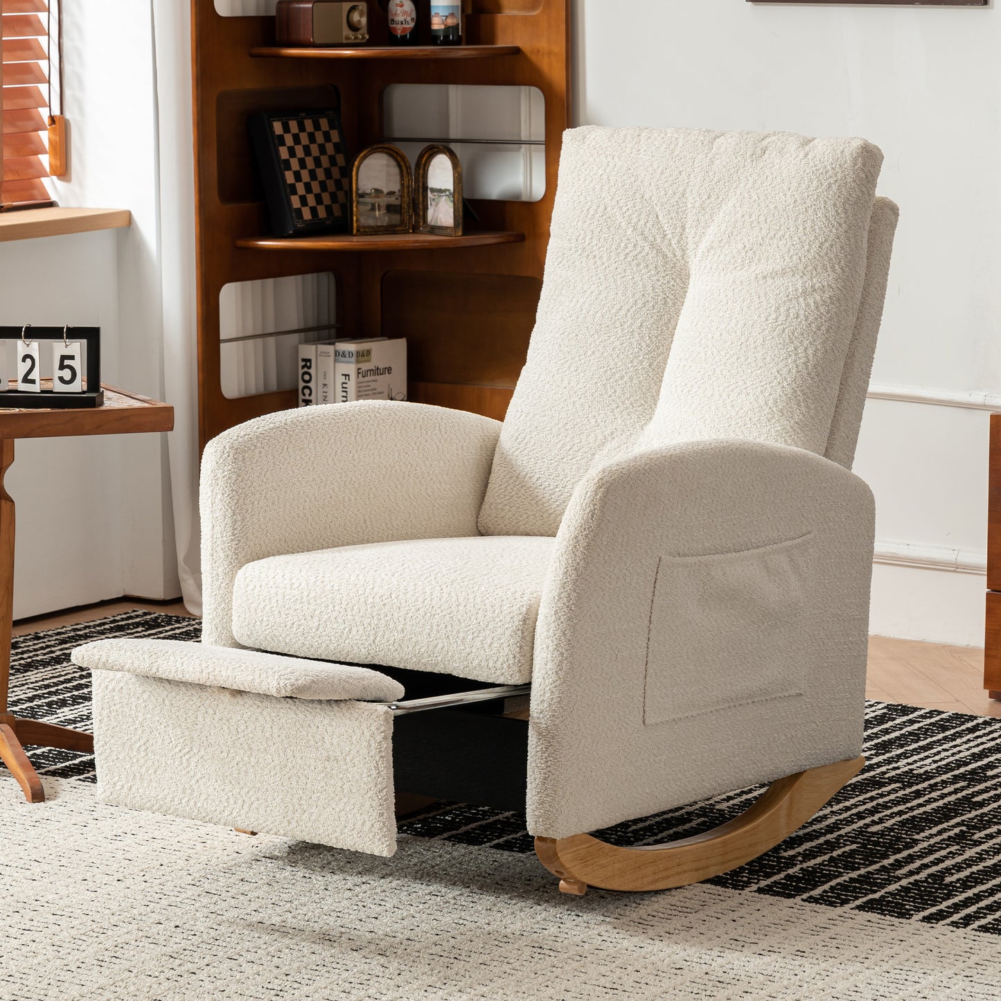 Cozy Rocking Chair with Footrest