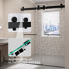 Sleek Frameless Double Sliding Shower Door in Matte Black