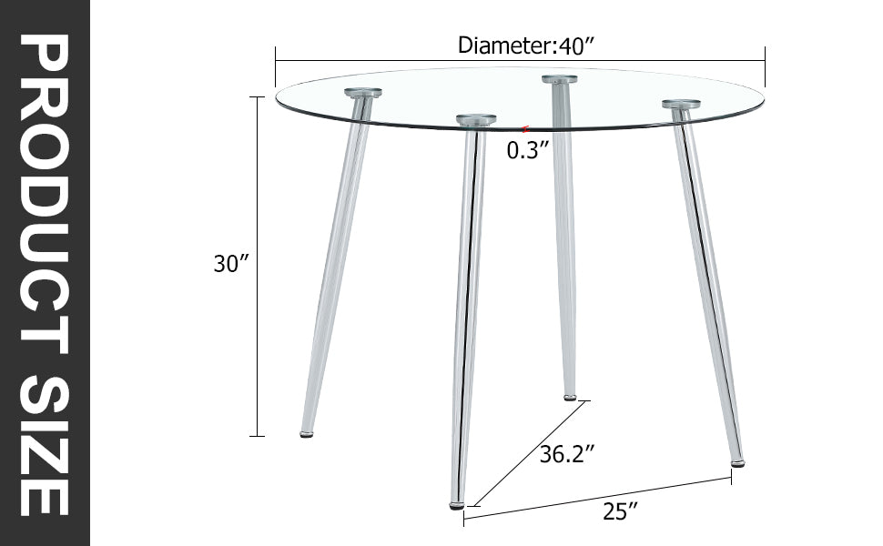 Sleek Silver Round Dining Table