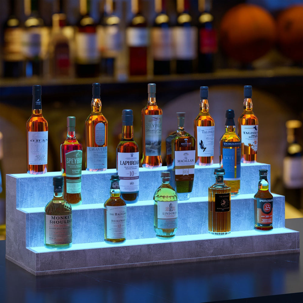 Illuminate Your Bar: Smart LED Bottle Display Shelf