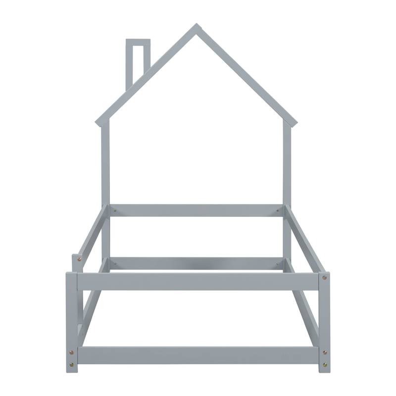 Cozy Grey House Bed for Kids