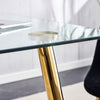 Sleek Glass Dining Table with Gold Legs