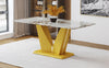 Chic Marble-Style Dining Table with Gold Legs