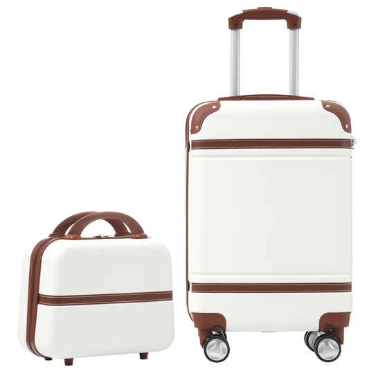 Chic Carry-On Luggage Set with Cosmetic Case