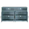 Chic Smoke Blue Sideboard with Open Shelves