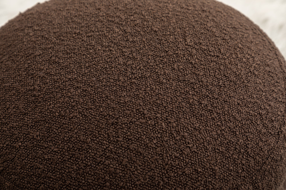 Chic Brown Boucle Ottoman