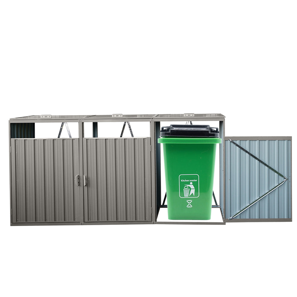 Trash Can Hideaway - Stylish Metal Shed for Outdoor Storage