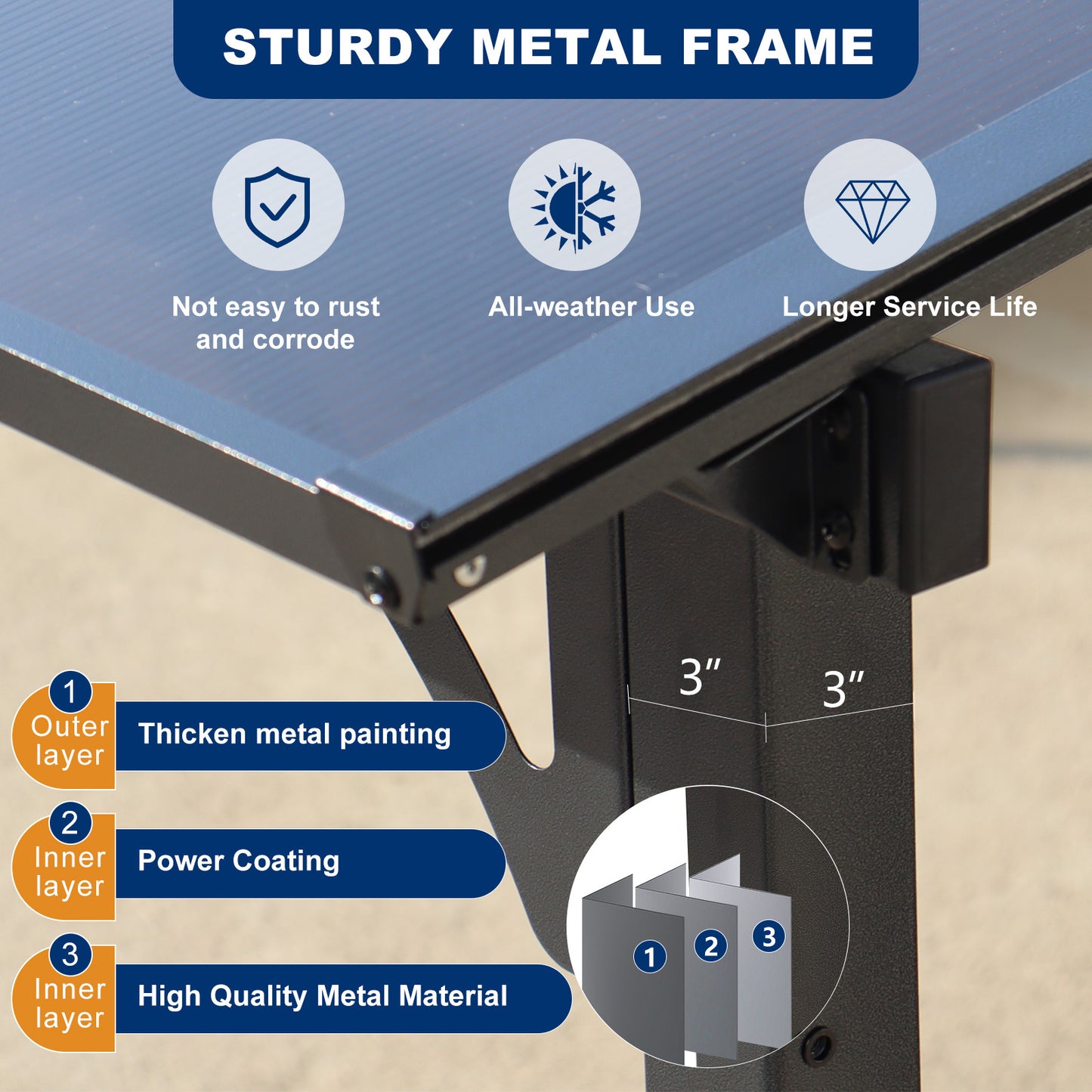 Stylish Metal Awning Pergola for Patios and Decks