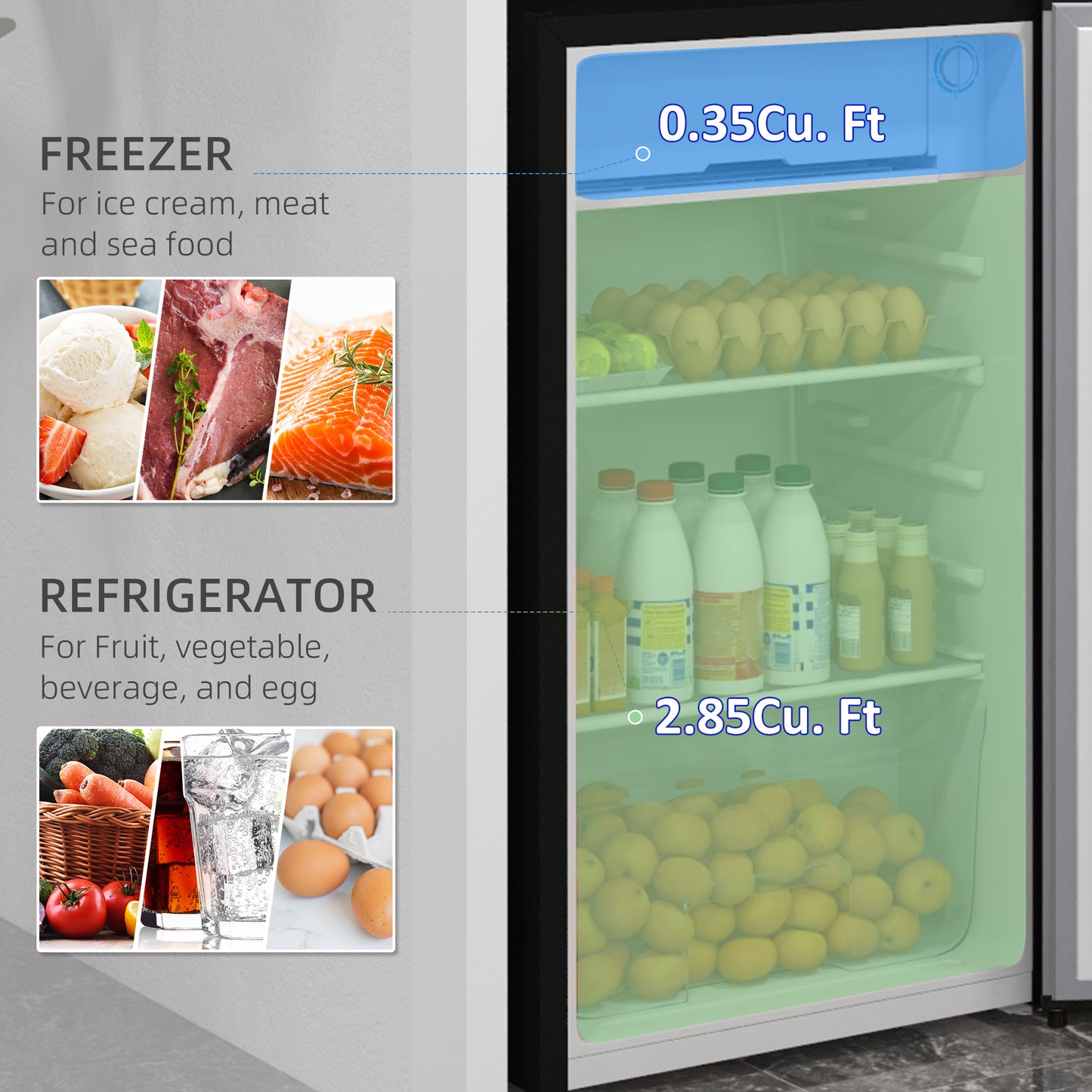 ChillMate Mini Fridge with Freezer - Perfect for Home, Dorm, or Office!