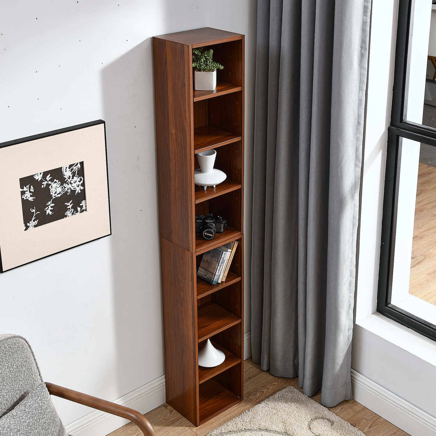 Stylish Media Tower with Adjustable Shelves