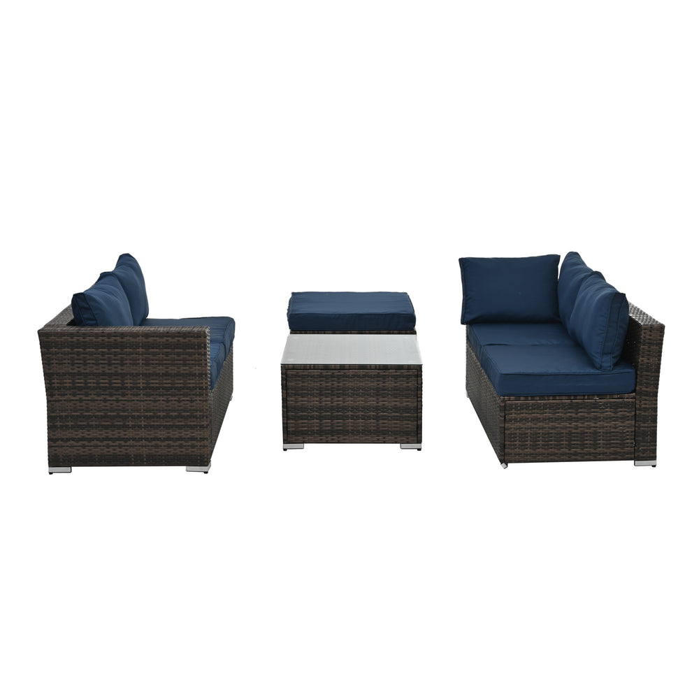 Cozy Wicker Patio Set with Glass Table