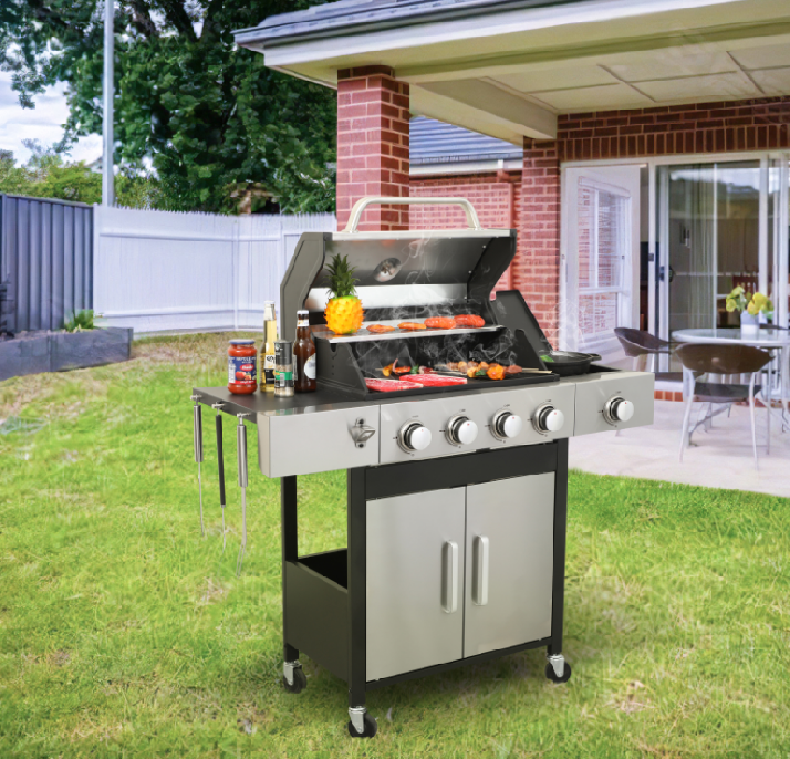 SizzleMaster Propane BBQ Grill with Side Burner