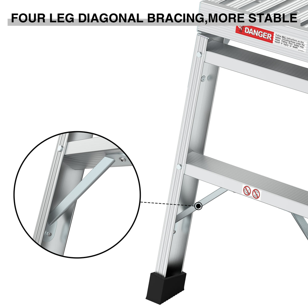 Versatile Folding Aluminum Workbench Ladder