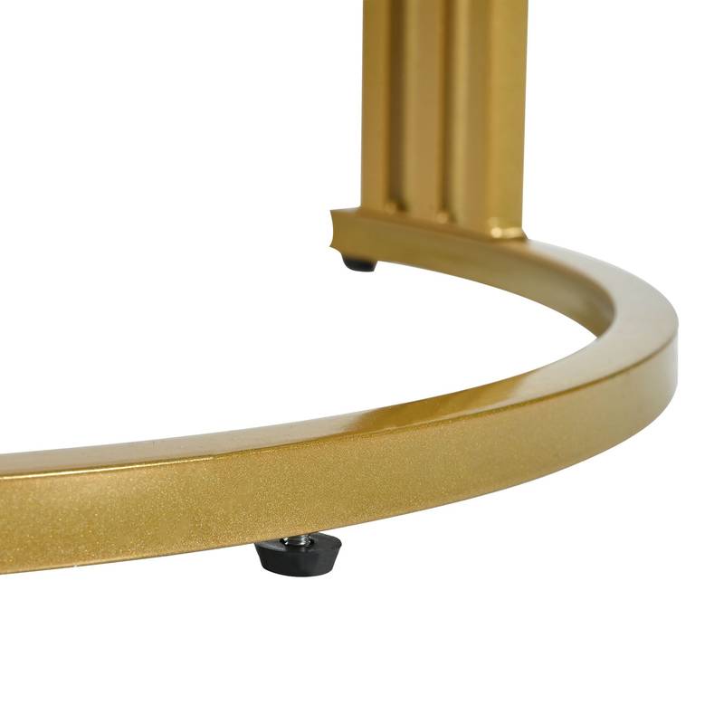 Chic Nesting Coffee Tables with Drawers - Sleek Round Design in Black and Brown Glass