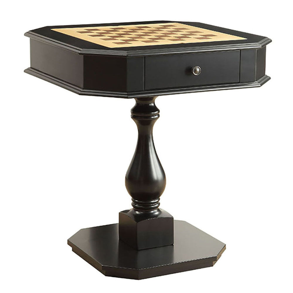 Sleek Black Game Table with Storage