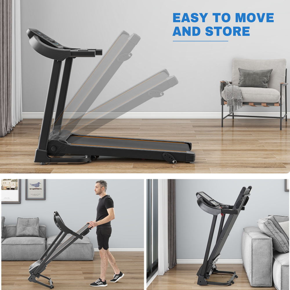 Foldable Fitness Treadmill with Speakers & Adjustable Incline