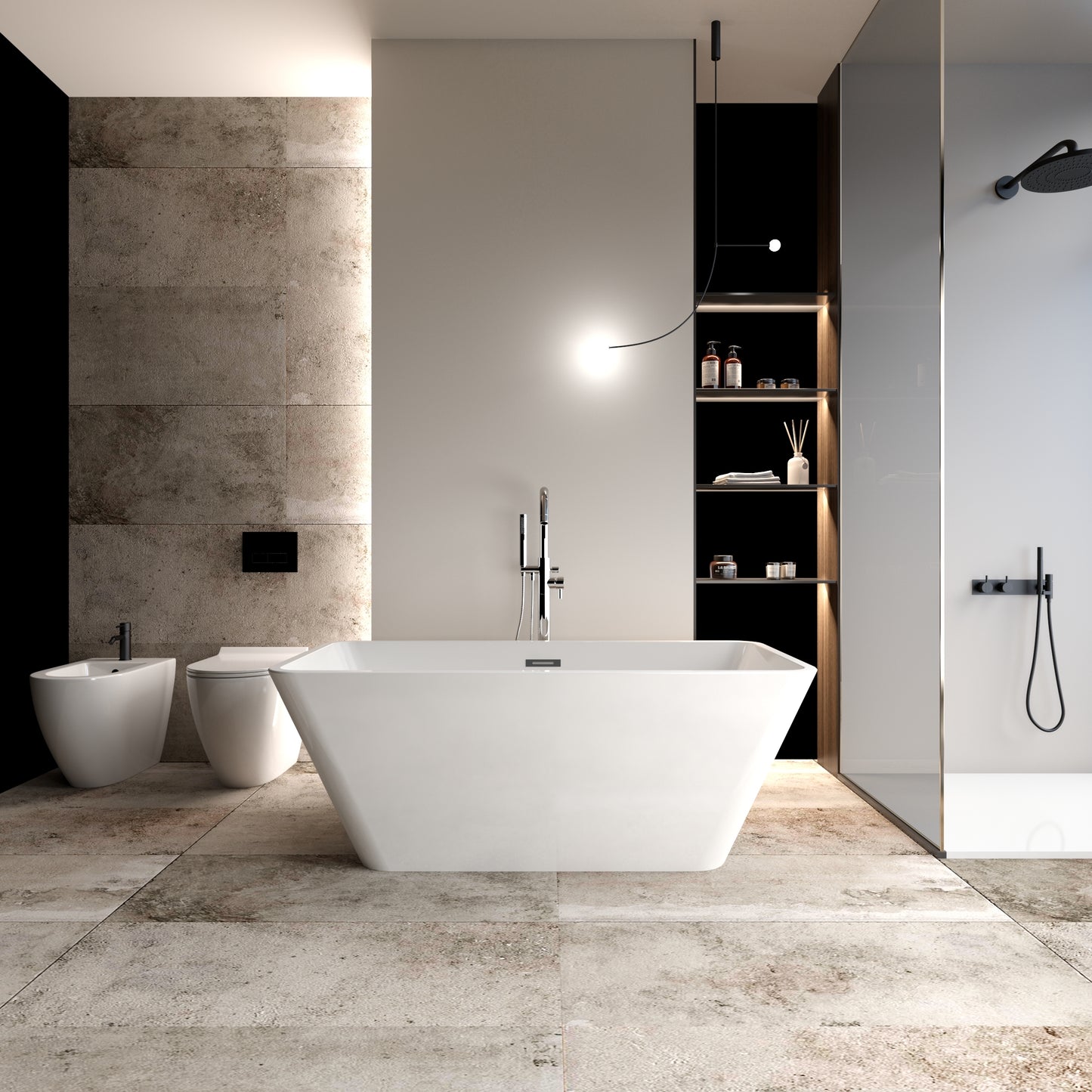 Sleek Soak Bathtub - Modern Freestanding White Tub