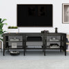 Sleek Metal TV Stand with Stylish Mesh Doors and Ample Storage