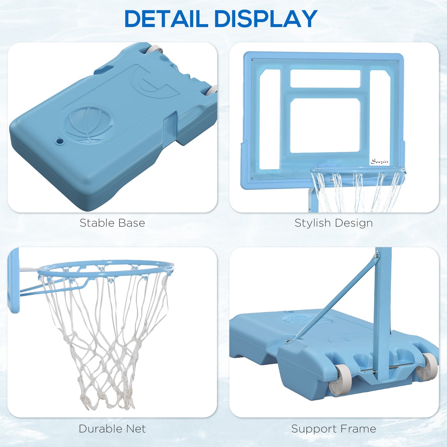 WaveSplash Adjustable Poolside Basketball Hoop