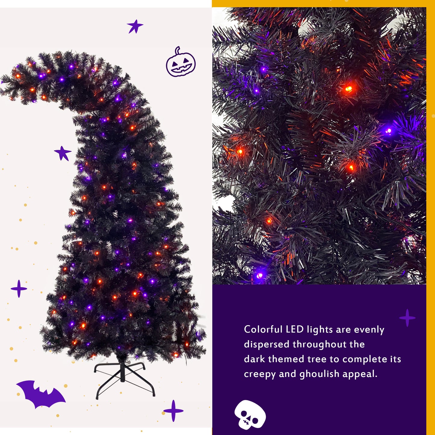 Bendable Grinch Christmas & Halloween Tree with LED Lights