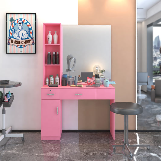 Chic Salon Station with Mirror